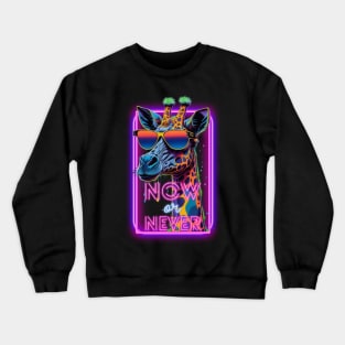 Neon Giraffe with Sunglasses Motivational quote Crewneck Sweatshirt